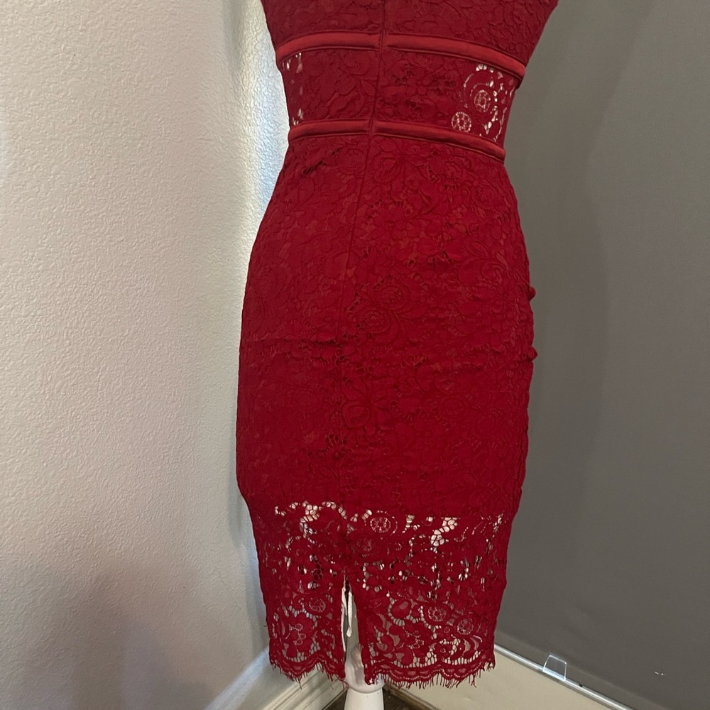 Elegant Burgundy Lace Dress from EXPRESS - Picture 6 of 6